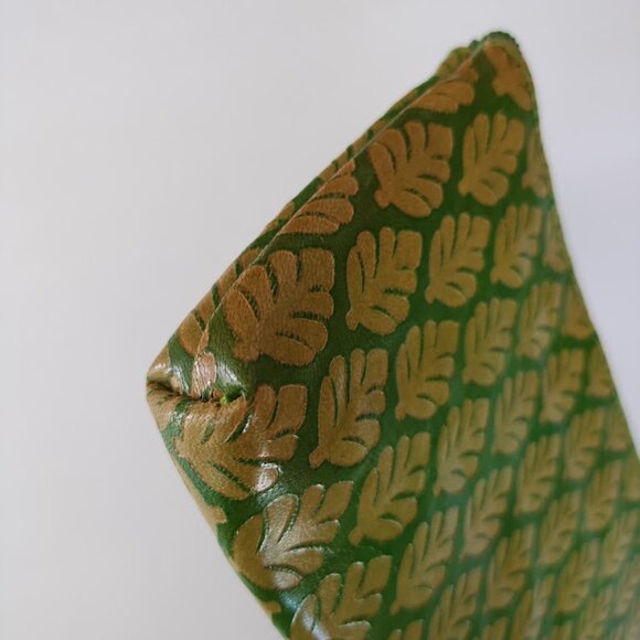 Blithe Leather Embossed Clutch in Green and Dark Yellow - Picture 9 of 13